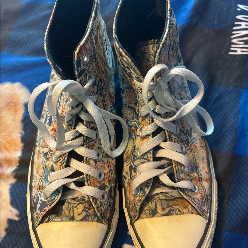 Converse Women’s High-Top Graphic Canvas Sneakers - Blue & Brown